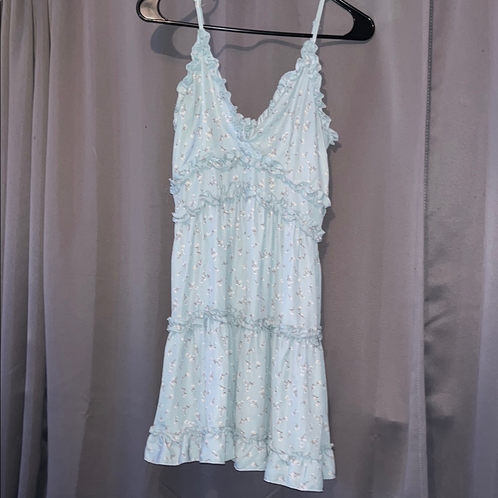 light green ruffle dress
